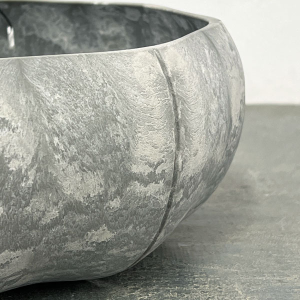 Sen シリーズ：ローリーポット 丸・浅型 Mサイズ（直径21.8cm）グレー