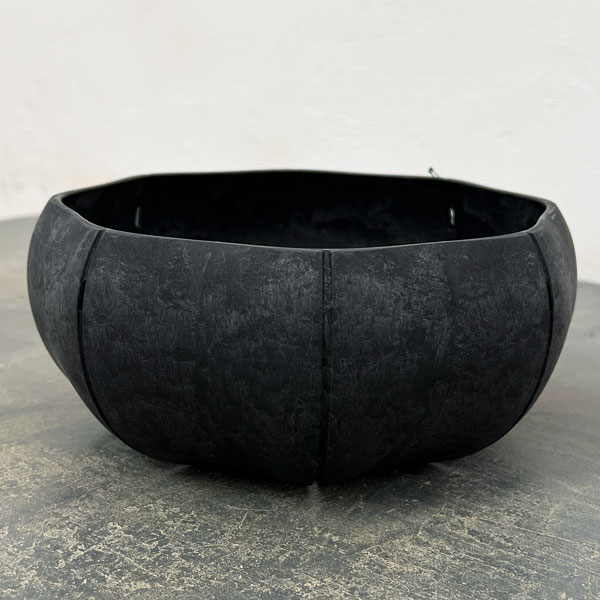 Sen シリーズ：ローリーポット 丸・浅型 Mサイズ（直径21.8cm）ブラック