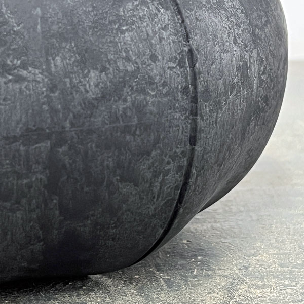 Sen シリーズ：ローリーポット 丸・浅型 Mサイズ（直径21.8cm）ブラック