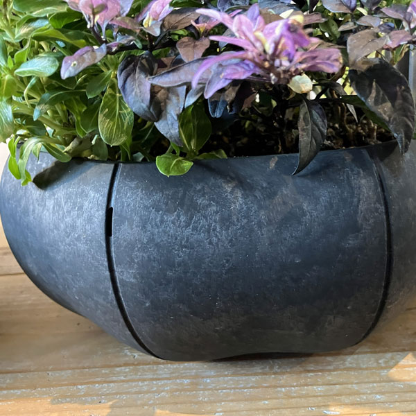 Sen シリーズ：ローリーポット 丸・浅型 Mサイズ（直径21.8cm）ブラック