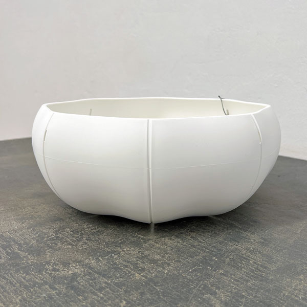 Sen シリーズ：ローリーポット 丸・浅型 Lサイズ（直径27.2cm）ホワイト