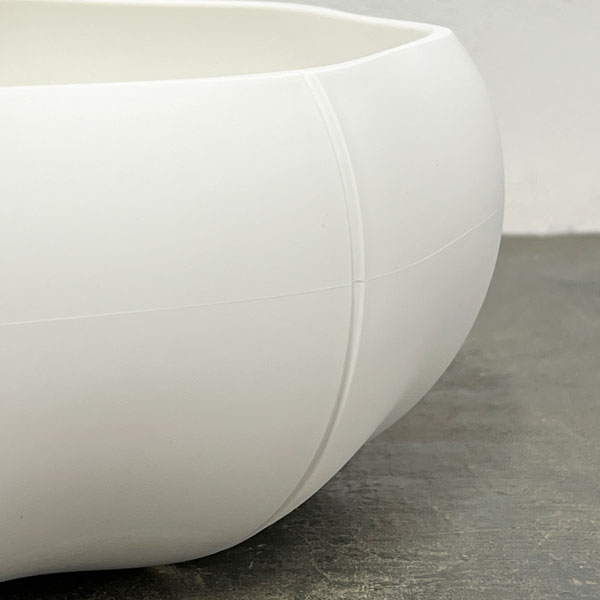 Sen シリーズ：ローリーポット 丸・浅型 Lサイズ（直径27.2cm）ホワイト