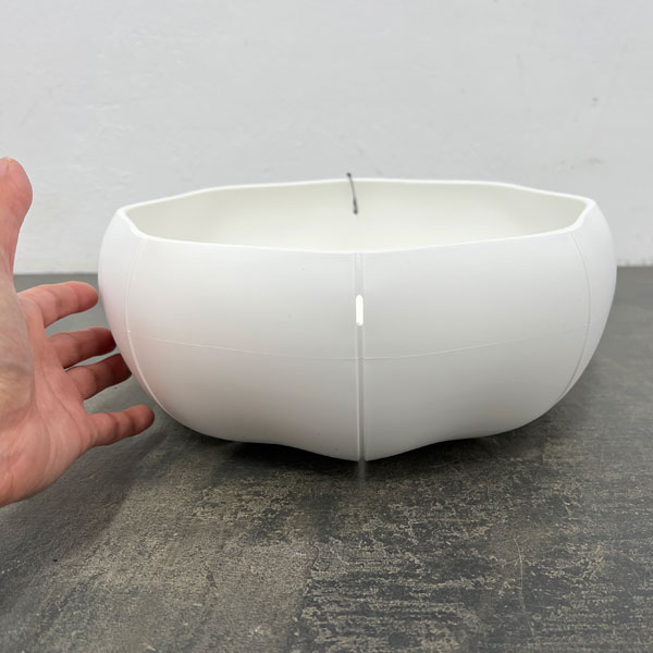 Sen シリーズ：ローリーポット 丸・浅型 Lサイズ（直径27.2cm）ホワイト