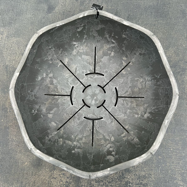 Sen シリーズ：ローリーポット 丸・浅型 Lサイズ（直径27.2cm）グレー