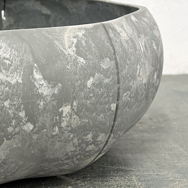 Sen シリーズ：ローリーポット 丸・浅型 Lサイズ（直径27.2cm）グレー