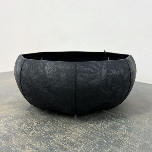 Sen シリーズ：ローリーポット 丸・浅型 Lサイズ（直径27.2cm）ブラック