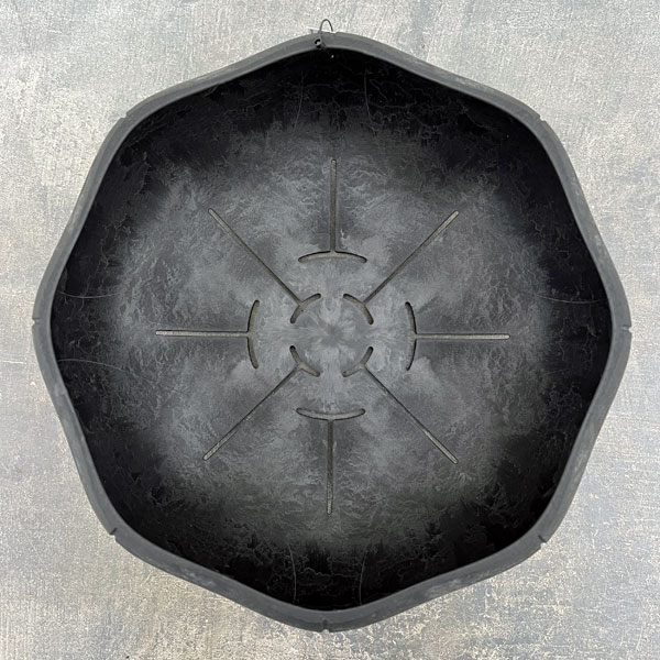 Sen シリーズ：ローリーポット 丸・浅型 Lサイズ（直径27.2cm）ブラック