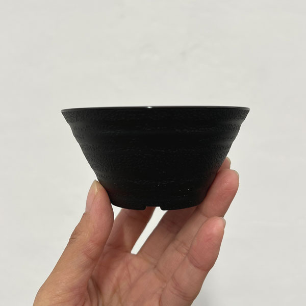 セラアート平鉢ブラック3号サイズ穴あり 100個セット