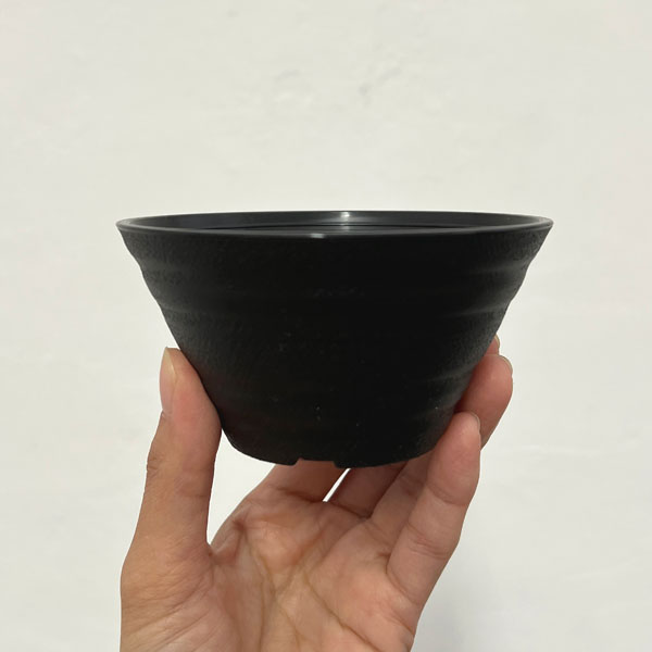 セラアート平鉢ブラック3.5号サイズ穴あり 100個セット