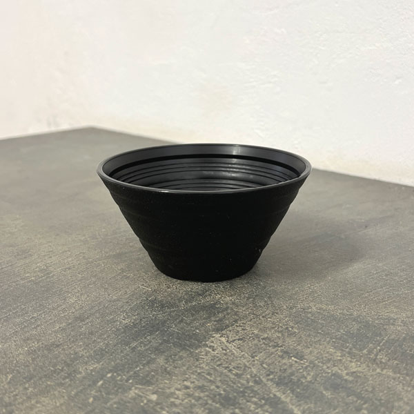 セラアート平鉢ブラック4号サイズ穴あり 50個セット