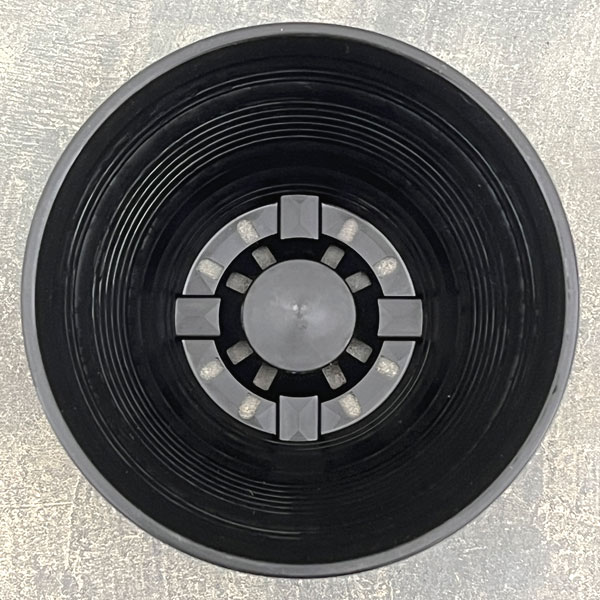 セラアート平鉢ブラック4号サイズ穴あり 50個セット