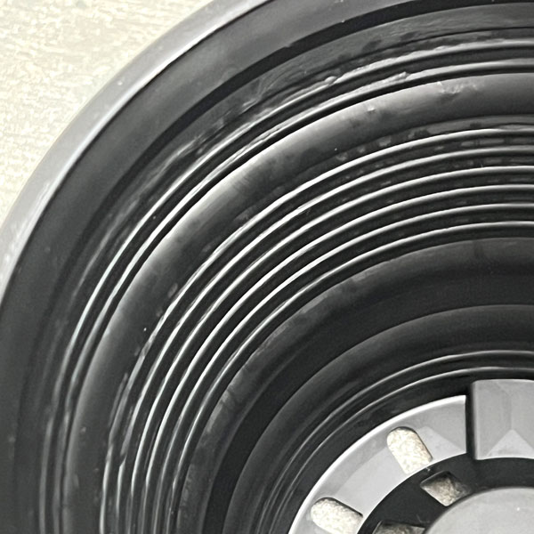 セラアート平鉢ブラック4号サイズ穴あり 50個セット