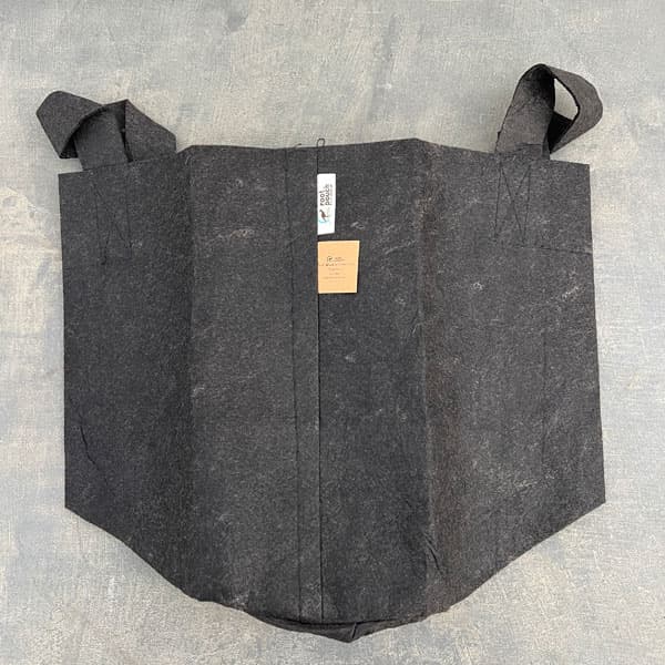 ルーツポーチ：ブラック6ガロン・持手あり（幅=直径29cm、高さ36cm）