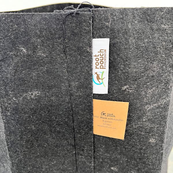 ルーツポーチ：ブラック6ガロン・持手あり（幅=直径29cm、高さ36cm）