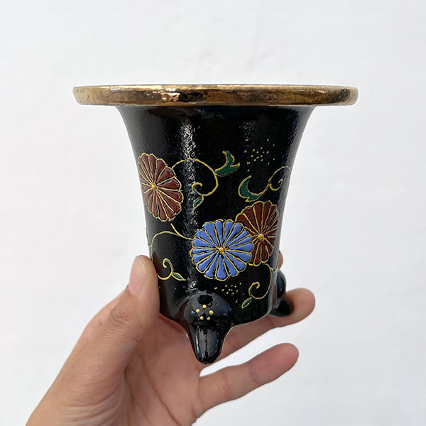 オモト鉢:錦鉢 菊【260120】/外径10.5cm(内径7.5cm)