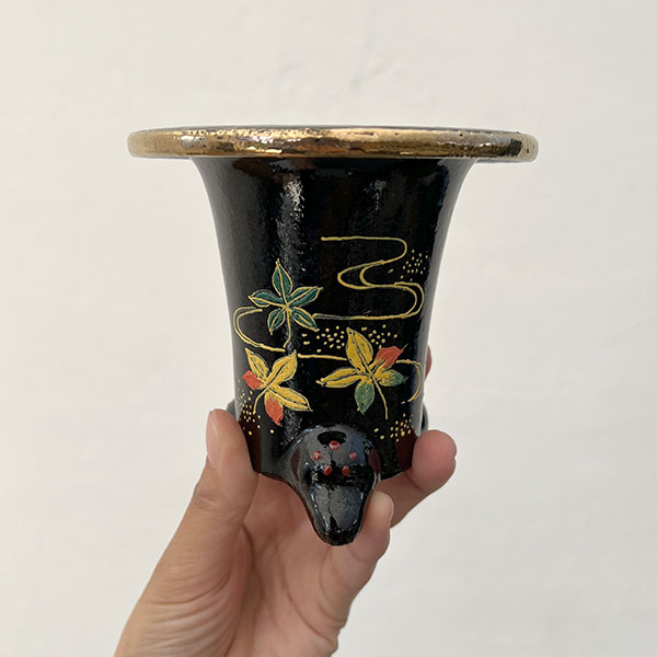 オモト鉢:錦鉢 紅葉【260121】/外径10.8cm(内径7.5cm)