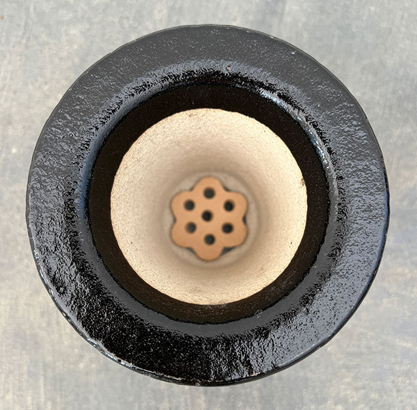 オモト鉢：黒鉢【260126】／外径11cm（内径7.5cm）