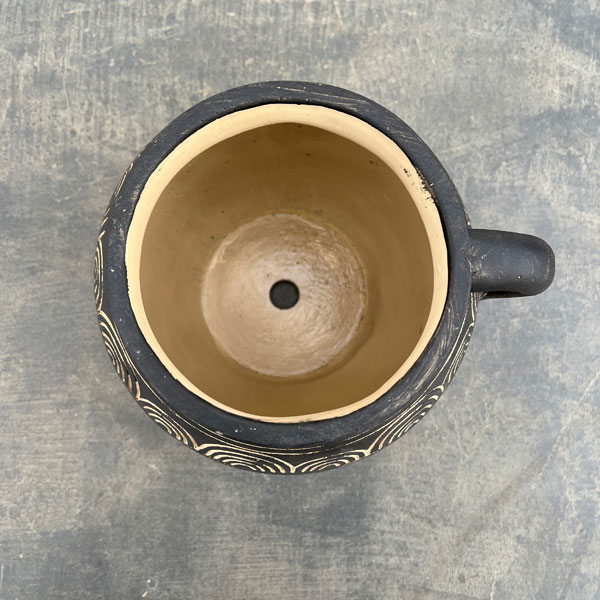 アフリカンポット11　ブラック（CP2641BK）/幅21.5cm高さ16.5cm