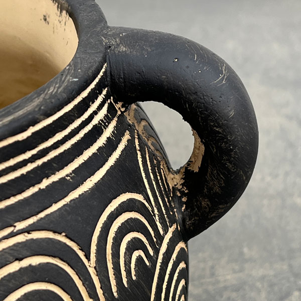 アフリカンポット11　ブラック（CP2641BK）/幅21.5cm高さ16.5cm