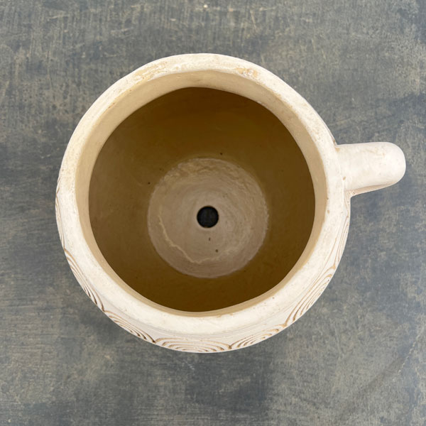 アフリカンポット11　ホワイト（CP2641WH）/幅21.5cm高さ16.5cm