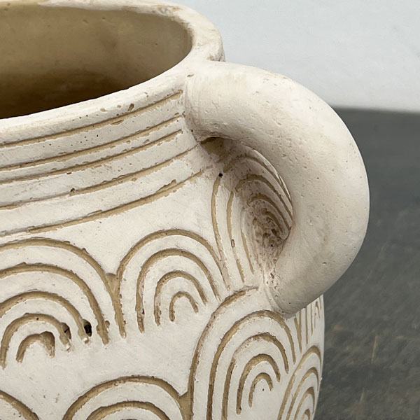 アフリカンポット11　ホワイト（CP2641WH）/幅21.5cm高さ16.5cm