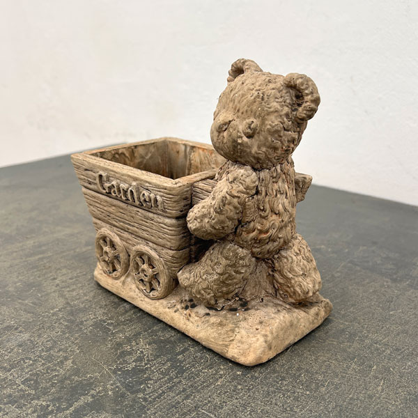 ヴィンテージベアーポットA カート ブラウン（GR2608BR）幅17cm高さ16.5cm