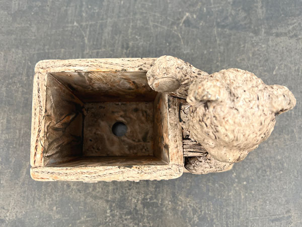 ヴィンテージベアーポットA カート ブラウン（GR2608BR）幅17cm高さ16.5cm