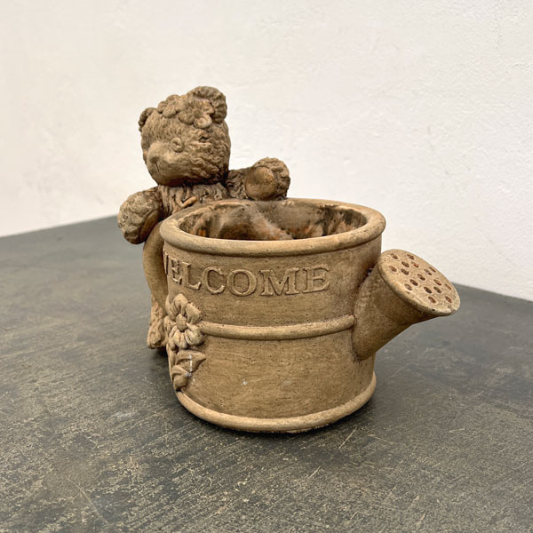 ヴィンテージベアーポットB　ジョウロ ブラウン（GR2609BR）幅22cm高さ17cm