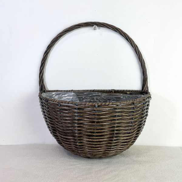 ユニハングバスケットダークグレー（KH407）幅26cm、奥行16.5cm、高さ14cm（内径24.5cm×15cm）