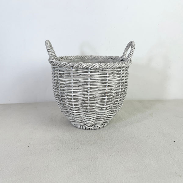 ガンセトハンドルサークルSアンティークホワイト（KM757）直径17.2cm、高さ15cm（内径15cm）