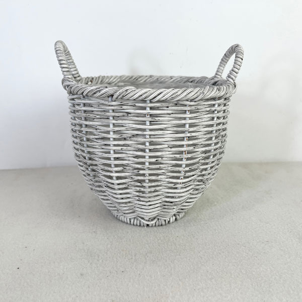 ガンセトハンドルサークルMアンティークホワイト（KM758）直径19.7cm、高さ17cm（内径18cm）