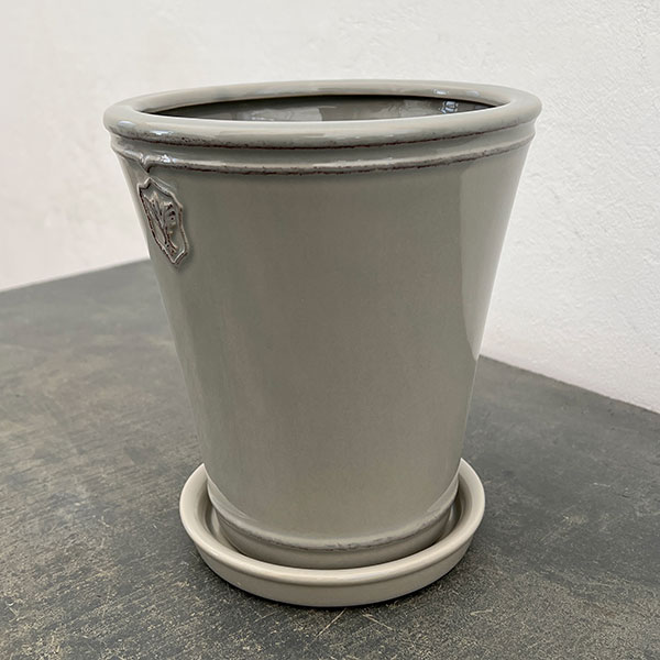 クリスマスローズ専用鉢：Rose de Noel Parfaite（グレー）　Mサイズ（5号）・皿付