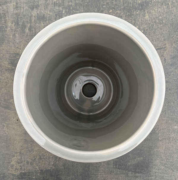 クリスマスローズ専用鉢：Rose de Noel Parfaite（グレー）　Mサイズ（5号）・皿付