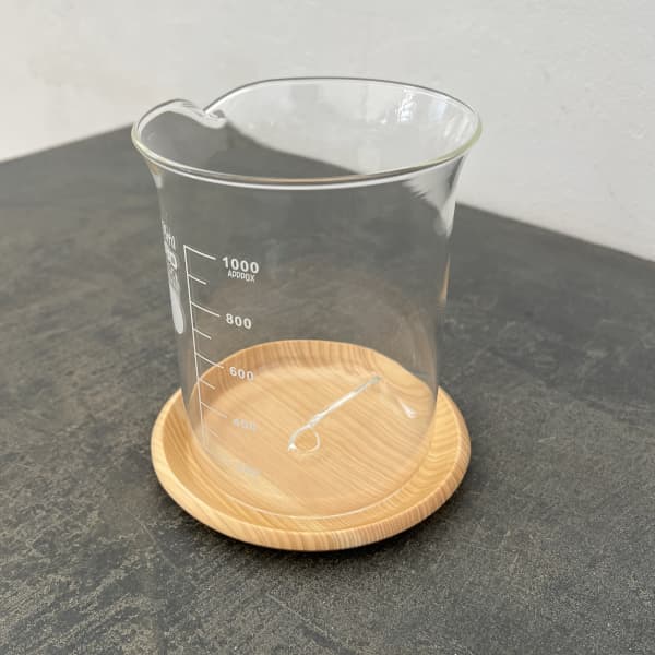 HARIO ビーカーの穴あき鉢 1000ml 鉢皿付き(適応号数3.5~4号、直径11cm、高さ15.1cm)