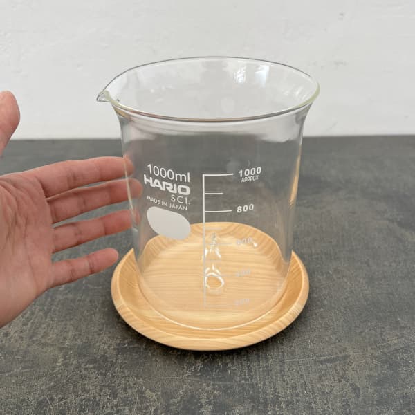 HARIO ビーカーの穴あき鉢 1000ml 鉢皿付き(適応号数3.5~4号、直径11cm、高さ15.1cm)