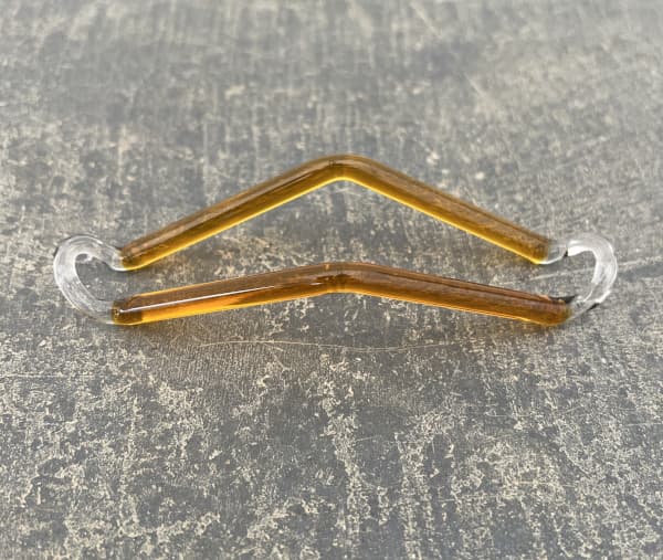 HARIO バルブベース 水栽培ガラスベース 水辺のハンモック アンバー（ビーカー付き）MHK-300-AB（直径11.5cm、高さ11cm、容量300ml）