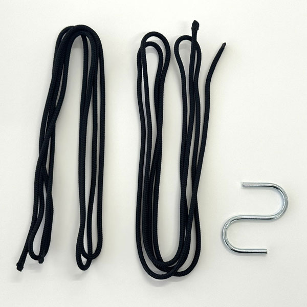 Sen シリーズ：ローリーポット専用ロープ（耐水）ブラック・S字フック付き