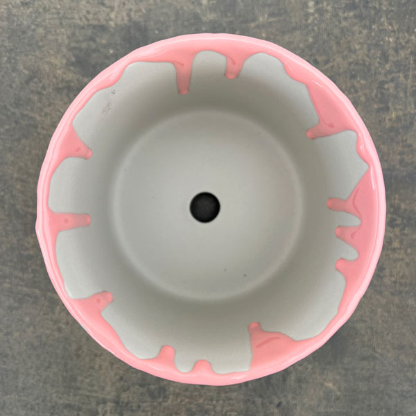 ドリーナ11G（直径11cm）グレー＆ピンク・皿付／84092