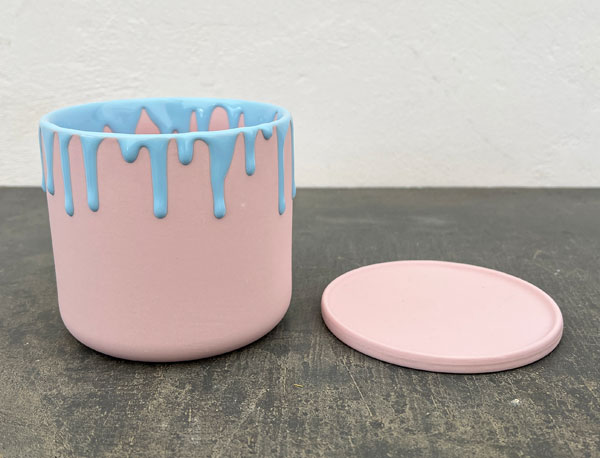 ドリーナ11P(直径11cm)ピンク&ブルー・皿付/84090