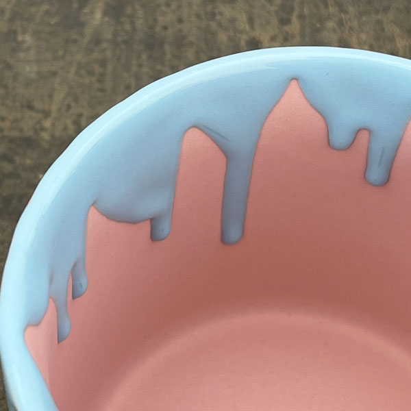 ドリーナ11P(直径11cm)ピンク&ブルー・皿付/84090