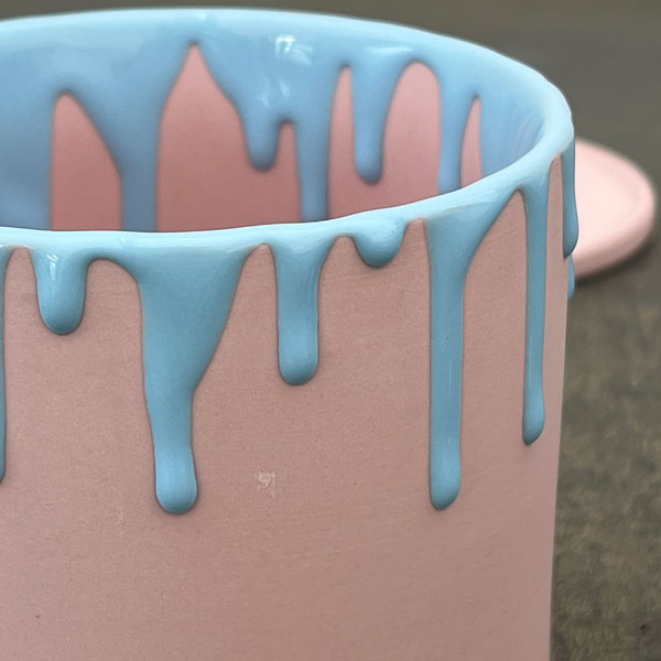 ドリーナ11P(直径11cm)ピンク&ブルー・皿付/84090