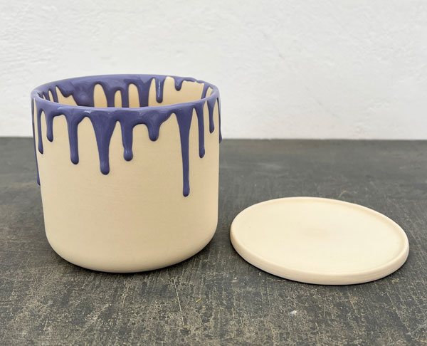 ドリーナ11Y(直径11cm)イエロー&パープル・皿付/84093