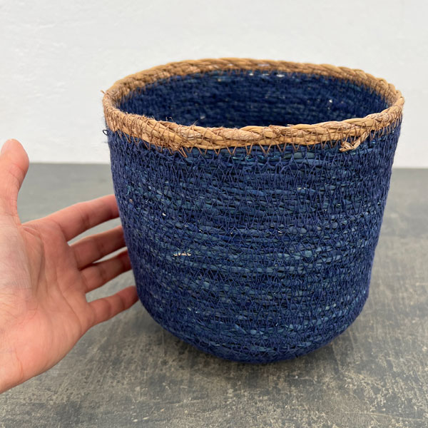 シーグラスポット16B（直径約16cm）ブルー／39088