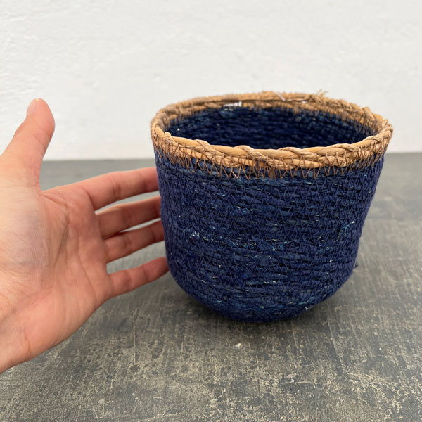 シーグラスポット12B（直径約12cm）ブルー／39084