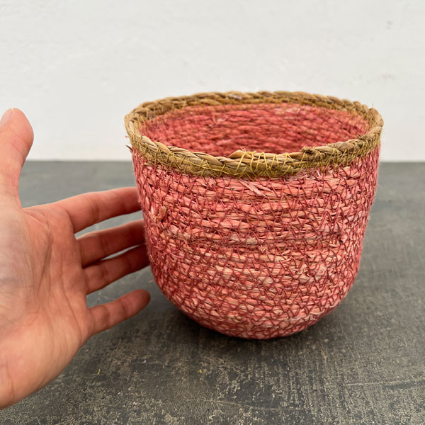 シーグラスポット12P（直径約12cm）ピンク／39083