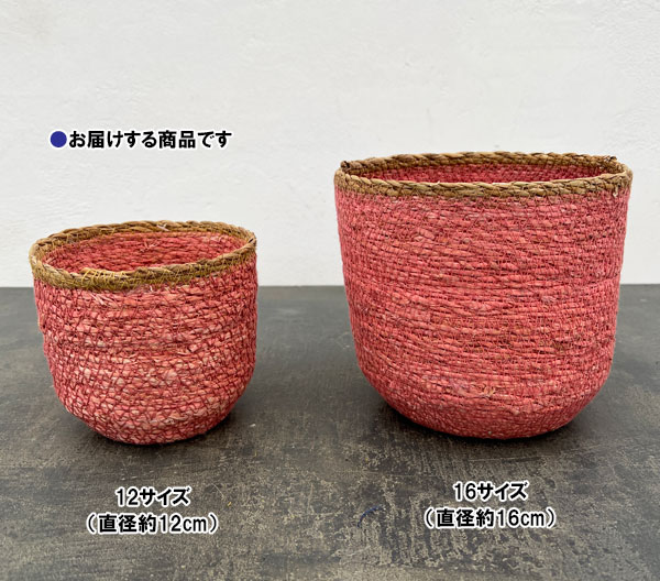 シーグラスポット12P（直径約12cm）ピンク／39083