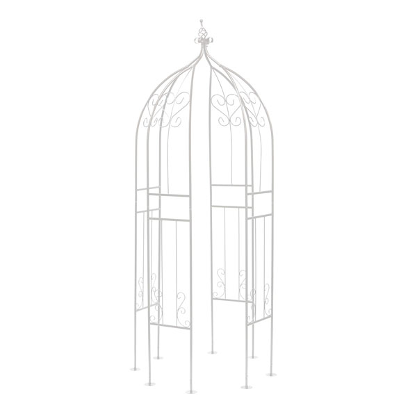 [送料無料]アイアンハーフアーチ（オベリスクキット）ホワイト(IF-N0035WHT)