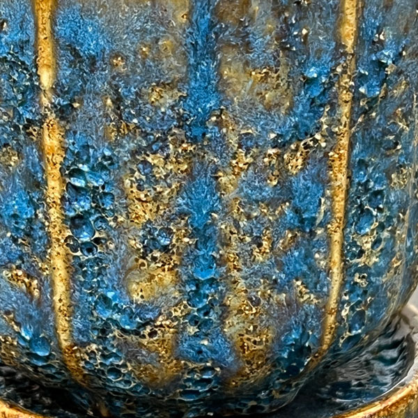 ソル：ポストS　ブルー4621（直径8cm）・皿付