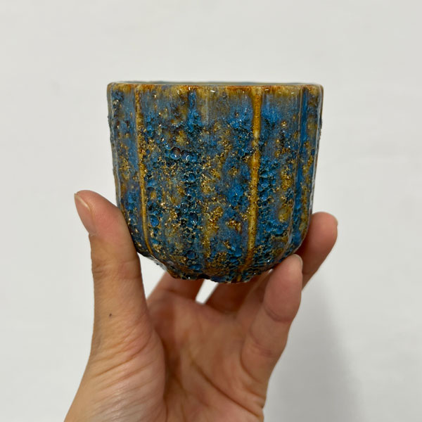 ソル：ポストS　ブルー4621（直径8cm）・皿付