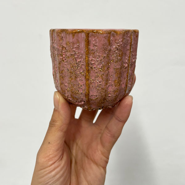 ソル：ポストS　ピンク4624（直径8cm）・皿付